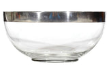 Mid Century Platinum Banded Glass Serving Bowl