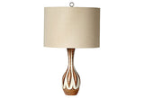 1960s Vintage Cream & Brown Lamp