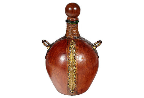 1960s Italian Leather Handled Decanter