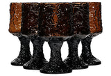 Lenox Textured Brown Glass Goblets, Set of 5
