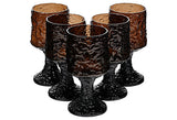 Lenox Textured Brown Glass Goblets, Set of 5