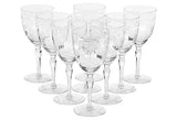 1950s Laurel & Bow Etched Wine Stems, Set of 9