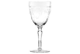 1950s Laurel & Bow Etched Wine Stems, Set of 9