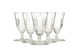 1950s Etched Low Wine Stems, Set of 5