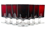 Vintage French red wine glass stems