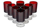 Mid century modern French red and clear glass stems