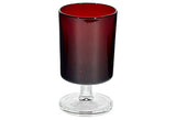 French Red & Clear Small Stems, Set of 9