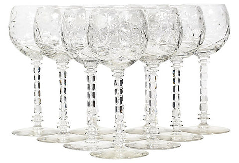 Art Deco Floral Wheel-Cut Stems
