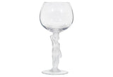 Art Deco Frosted Cherub Nude Wine Stems