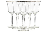 vintage silver rim tall glass wine stems