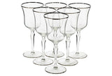 silver rim wine glass stems