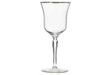 1960s Tall Silver Rimmed Wine Stems, Set of 6