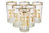 1960s Gilt Monogrammed Tumblers, Set of 6