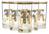 1960s Gilt Monogrammed Tumblers