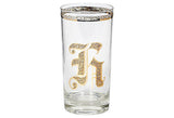 1960s Gilt Monogrammed Tumblers, Set of 6