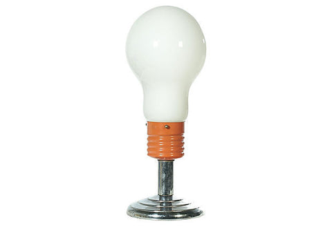 1960s Lightbulb Table Lamp on Chrome Stand