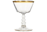 Art Deco Gilt Banded Glass Coupes, Set of 12