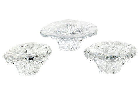Iittala Finland Glass Candleholders, Set of 3