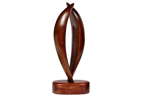 1960s Walnut Hand Carved Sculpture