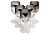 1960s Silver Fade Wine Stems, Set of 5