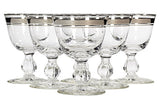 1960s Double Silver Rim Small Stems, Set of 6