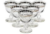 1960s Double Silver Rim Small Stems, Set of 6