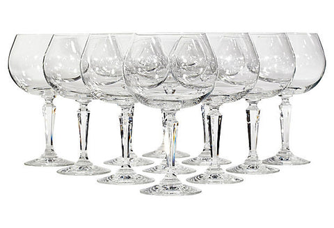 handblown clear glass goblets by Lenox 