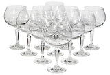 1960s handblown clear glass goblets by Lenox 