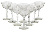 wheel cut floral glass coupes