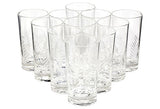  line cut tall glass tumblers