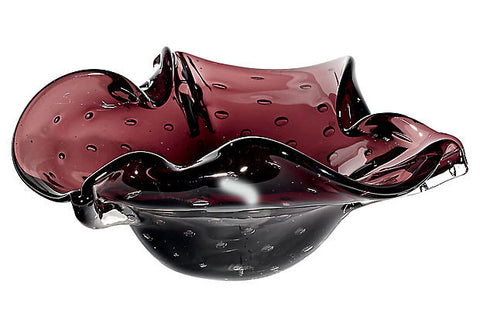 murano italy mid century modern glass bowl vintage
