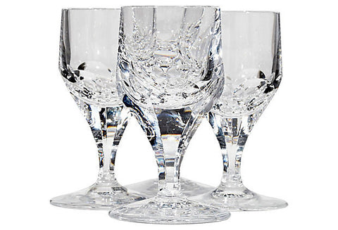 vintage hand blown cordial glasses