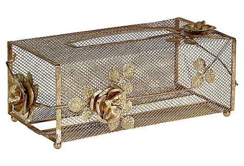 mid century modern gilt metal tissue holder