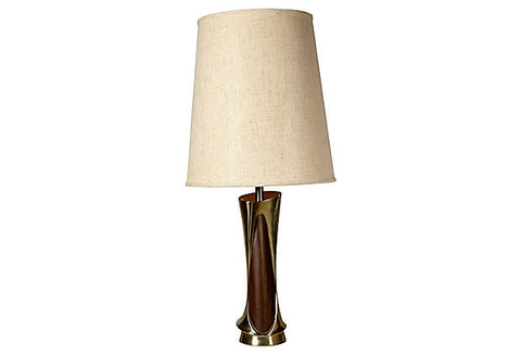 1960s Laurel Sculptural Metal Table Lamp