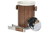 1960s Wood Grain Ice Bucket w/ Tongs
