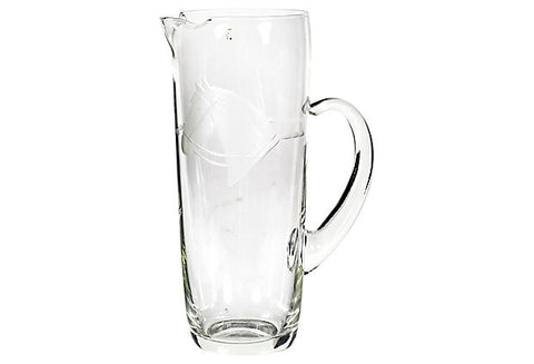 1950s Glass Horse Etched Martini Mixer