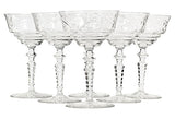 Art Deco Wheel Cut Glass Coupes