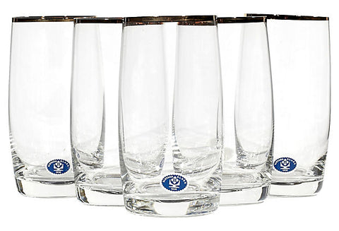 Slovakia Gilt Rim Glass Tumblers