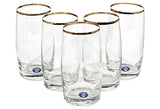 Slovakia Gilt Rim Glass Tumblers, Set of 5