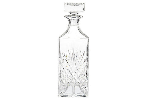 1950s Diamond Pattern Glass Decanter