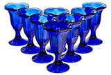 Ruffled Edge Tall Cobalt Glass Stems
