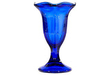 Ruffled Edge Tall Cobalt Glass Stems