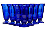 Cobalt Glass Tall Footed Tumblers