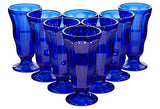 Cobalt Glass Tall Footed Tumblers