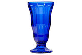 Cobalt Glass Tall Footed Tumblers, Set of 8