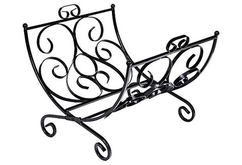 1960s Black Metal Folding Magazine Rack