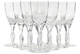 1960s Crystal Glass Wine Stems, Set of 11