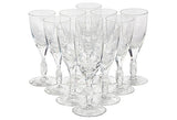 1960s Crystal Glass Wine Stems, Set of 11